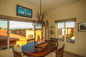 Contemporary Comfortable Home Near the Sea in Loreto Baja Sur: Dining room with sea views