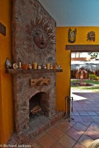 Hacienda Style Mexican Home in Loreto fireplace