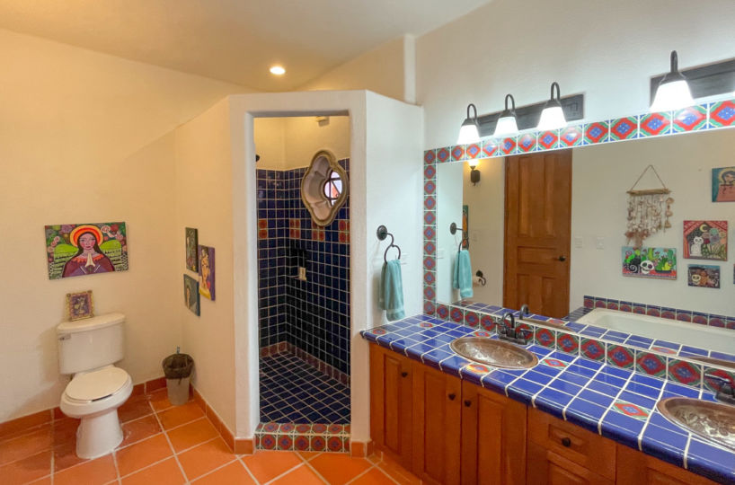 One bedroom casa in Loreto bay great mountain views from terrace: Bathroom talavera tile