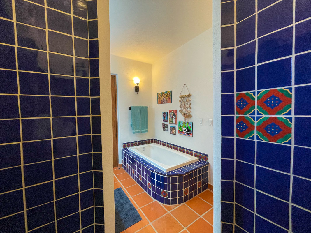 One bedroom casa in Loreto bay great mountain views from terrace: Bathroom talavera tile shower