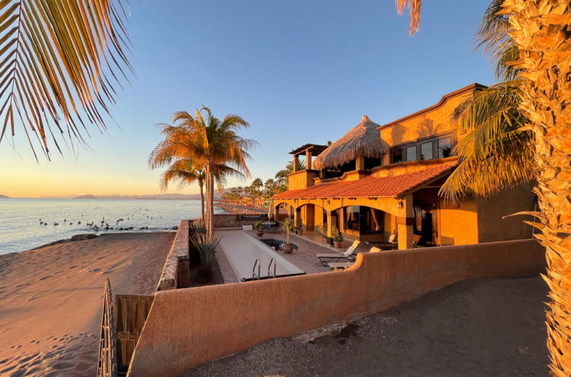 One of a Kind Colonial Home With Pool & Casita in Loreto: Casa la playa looking South