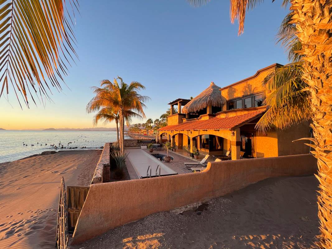 One of a Kind Colonial Home With Pool & Casita in Loreto: Casa la playa looking South