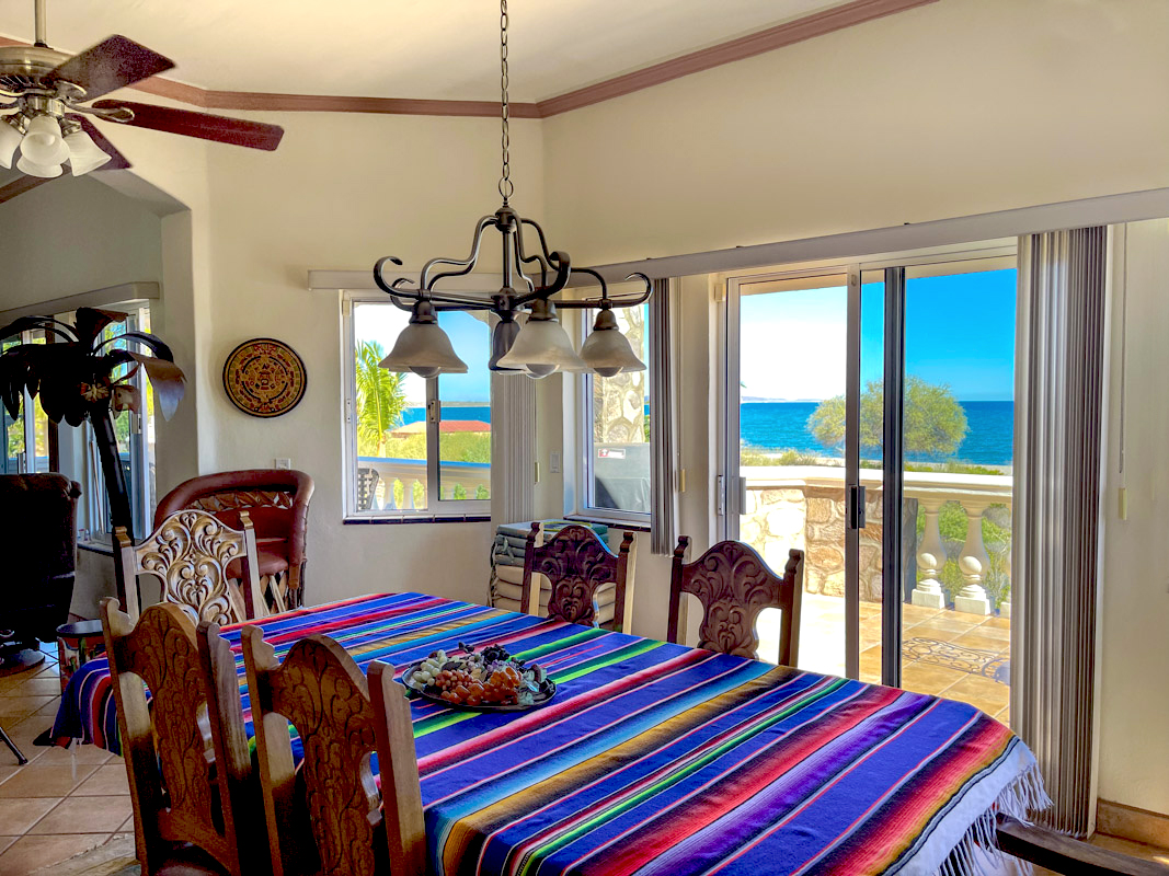 Stunning Sea and Island Views From This Incredibly Well Built Home in Loreto Baja Sur: Dining room table copy