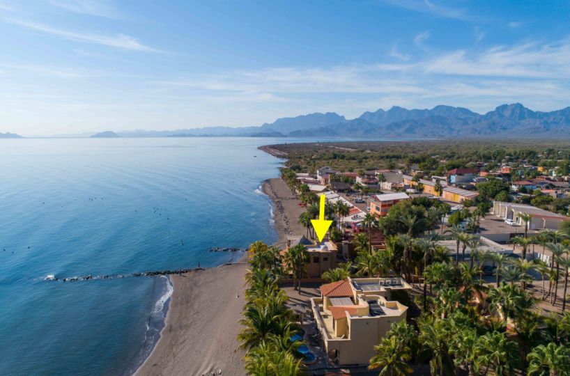 One of a Kind Colonial Home With Pool & Casita in Loreto: aerial view casa playa