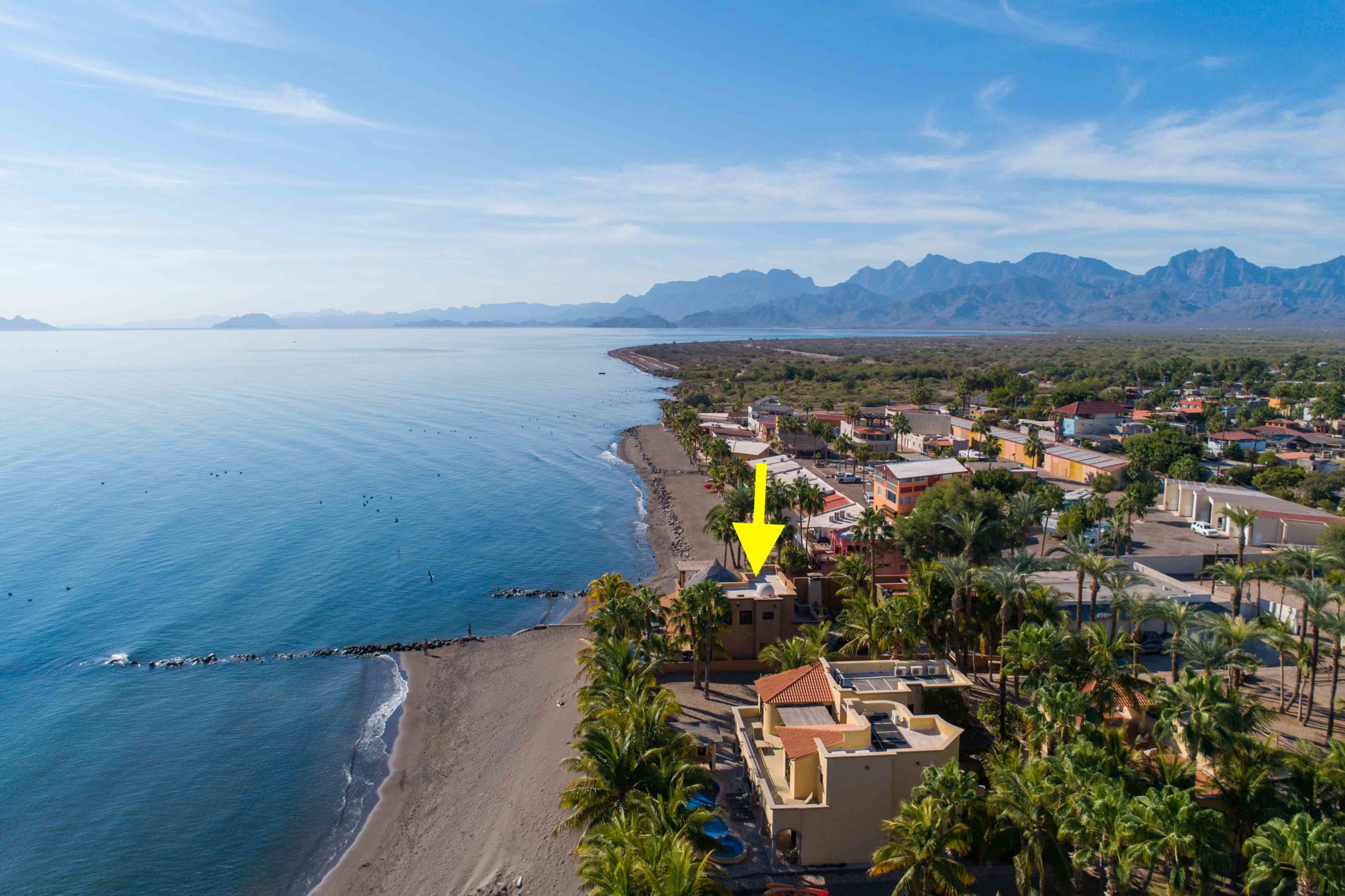 One of a Kind Colonial Home With Pool & Casita in Loreto: aerial view casa playa