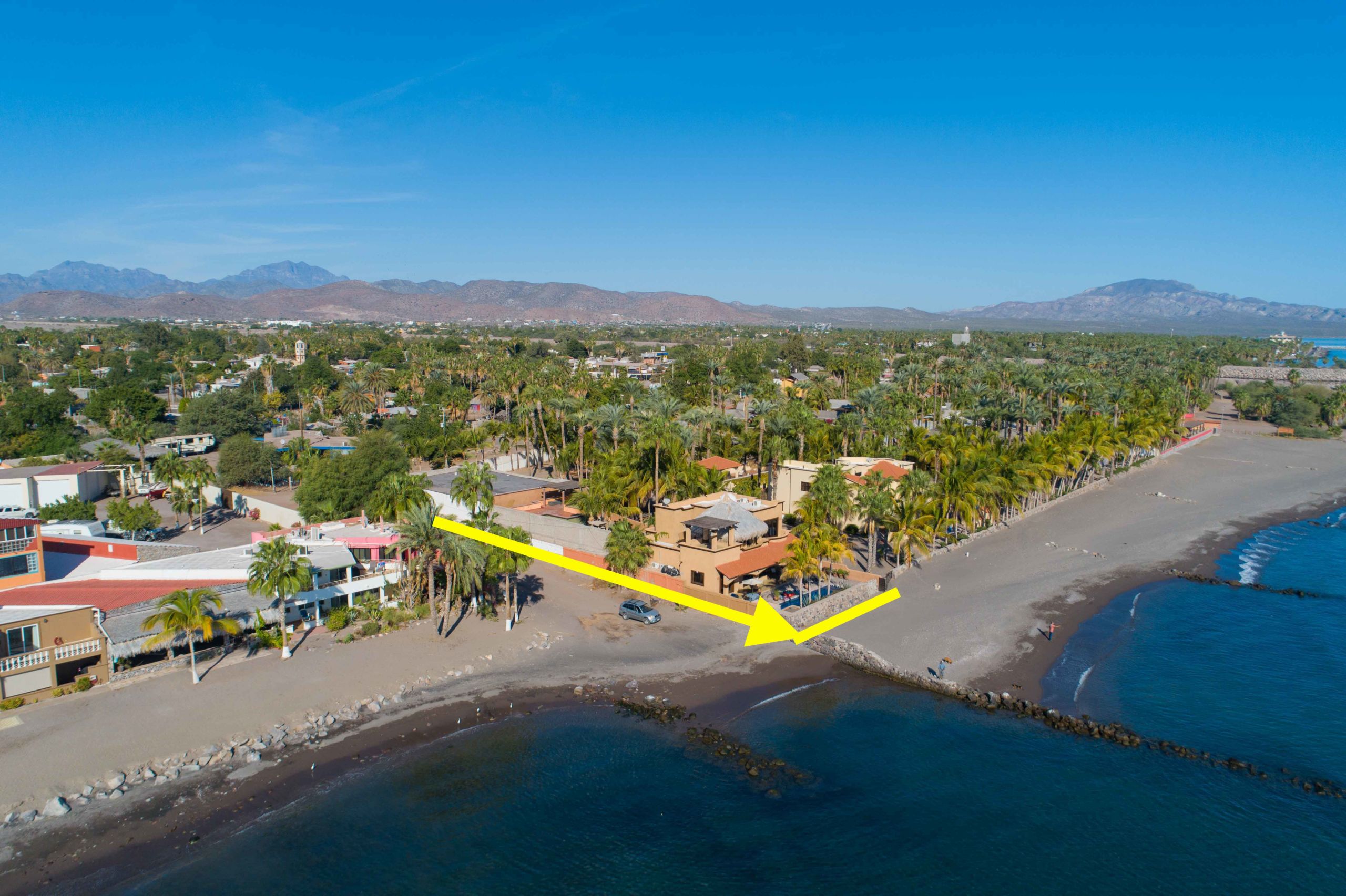 One of a Kind Colonial Home With Pool & Casita in Loreto: aerial view casa