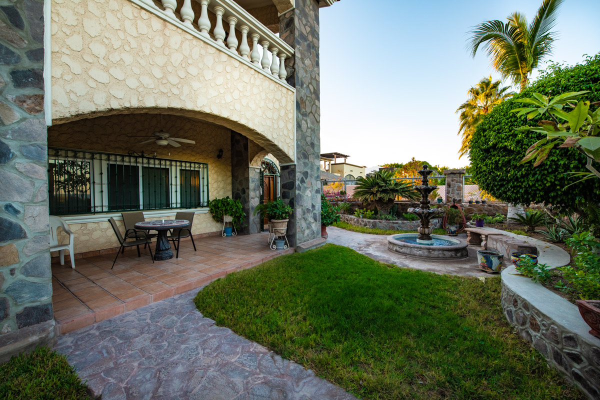 Stunning Sea and Island Views From This Incredibly Well Built Home in Loreto Baja Sur: beautiful front yard and garden.