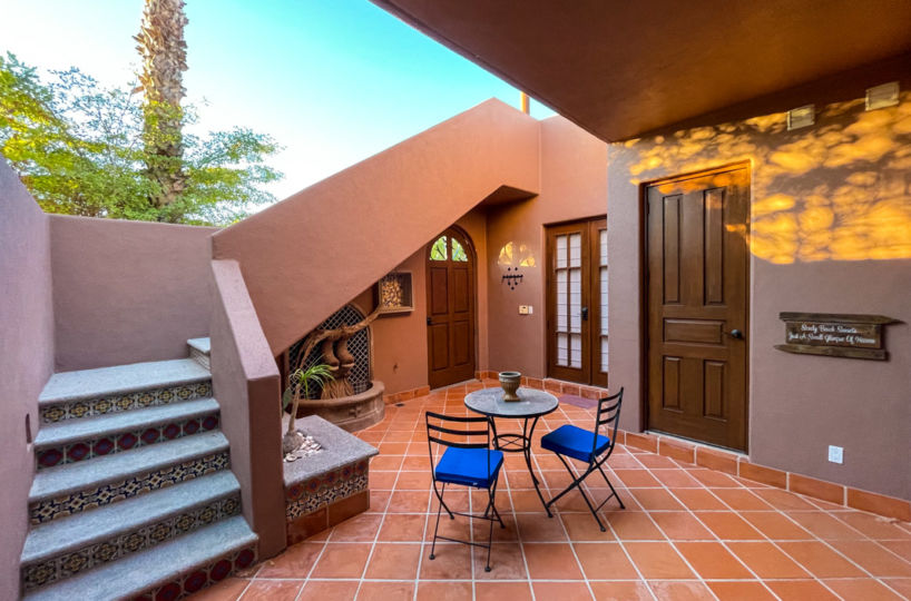 One bedroom casa in Loreto bay great mountain views from terrace: interior courtyard stairs