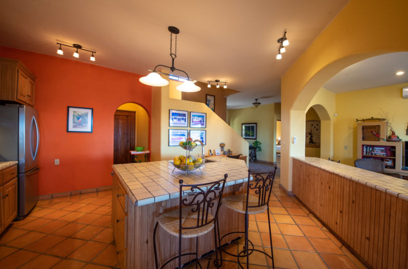 One of a Kind Colonial Home With Pool & Casita in Loreto: kitchen island looking North