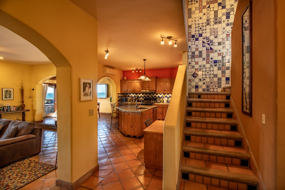 One of a Kind Colonial Home With Pool & Casita in Loreto: open kitchen and living