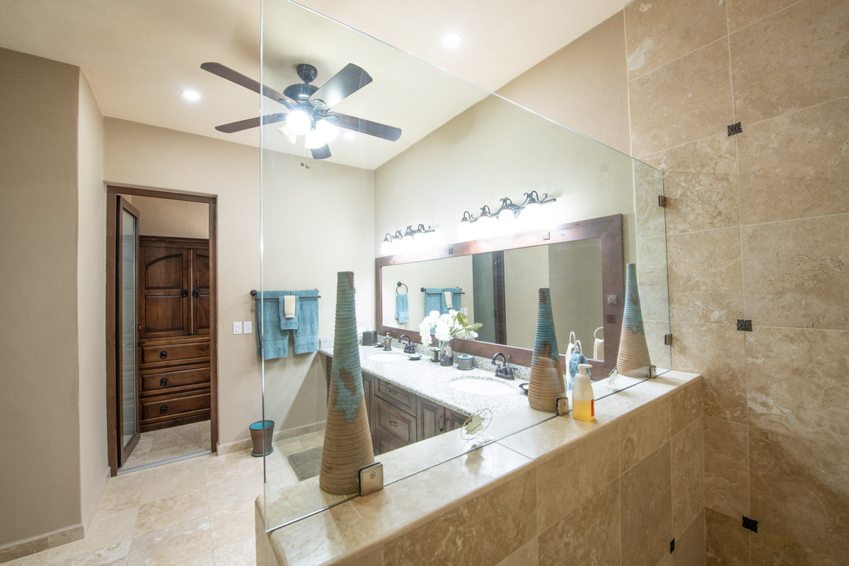 Gorgeous Custom Four Bed/Three Bath Home: primary bath with tiled shower.